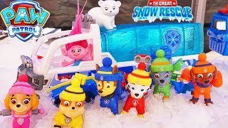Paw Patrol Snow Winter Rescue Save Poppy Gear and Rescue Vehicle Paw Patroller Toys