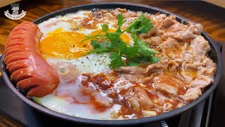 Công thức bò né - bánh mì chảo với nước sốt đậm đà siêu ngon | ASMR Cooking | Sizzling Beef Steak