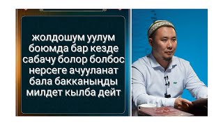 жолдошум уулум боюмда бар кезде сабачу көп ачууланат бала бакканыңды милдет кылба дейт