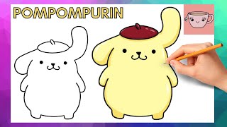 How To Draw Pompompurin | Sanrio | Cute Easy Step By Step Drawing Tutorial
