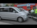 Angry mini cab driver in Trafalgar Square motorcycle protest