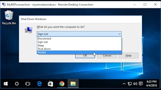 How to easily shutdown or restart Windows over Remote Desktop Connection