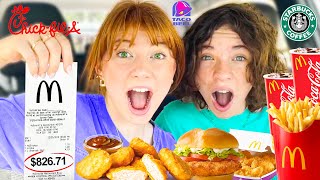 We Let The Person in FRONT of Us DECIDE What We Eat for 24 HOURS!
