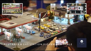 How To Make REST AREA & GAS STATION DIORAMA (FINISH) || For diecast 1/64 scale