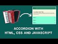 How To Create An Accordion With HTML, CSS, JavaScript | Web Cifar