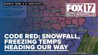 Code Red Weather: Snow expected in Middle Tennessee, Southern Kentucky Tuesday into Wednesday