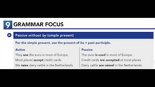 U11.9 GRAMMAR FOCUS: Passive without by (simple present)