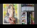 【＃48】watercolor 人物画 透明水彩 ●写実風●