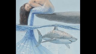 How to Draw a Shark With Color Pencils - With Mermaid