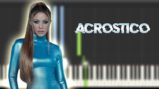 Shakira - Acróstico | Instrumental Piano Tutorial / Partitura / Karaoke / MIDI