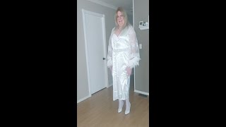 Quite white! Crossdresser Michelle Willmington, modeling white wedding night lingerie!