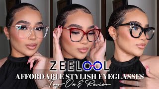 ZEELOOL EYEGLASSES TRY ON REVIEW | Affordable Stylish Prescription Glasses + Blue Light Protection