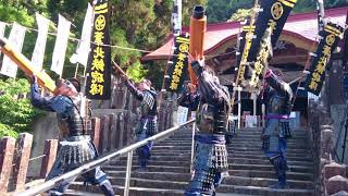 葦北鉄砲隊。2018年佐敷諏訪神社第18回熊本県少年親善相撲大会演武。