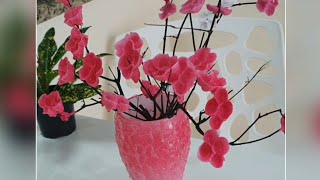 How to make candle flower/ How to make flower decoration with candle wax/Candle wax flowers DIY