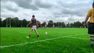 WILL HE MAKE IT? ... Wimbledon College Rugby team Captain Liam B. on his kicking skills..