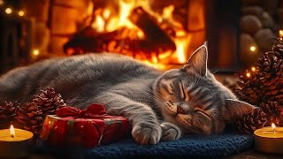 Peaceful Cat Music - Gentle Purr Sound and Crackling Fireplace for Sleep, Relax, Study,Stress Relief