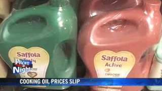 Cooking oil prices fall as crude slips