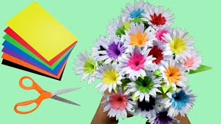 How to make Flowers with Paper | Diy Multi Color Flowers | Home Decor idea