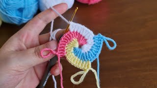 Wow!. 😇 Awesome!.. Super Easy Crochet Wheel Motif Knitting Pattern - Tığ İşi Harika Motif Örgü..