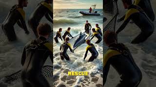 Rescue team rescued dolphin in sea #rescuematters #animalrescue #viralvideo #trending #foryou #fyp