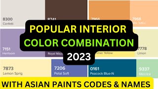 Popular Interior Paint Color codes of year 2023  From Asian Paints / asian paints colour combination