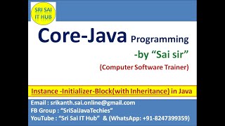 Java Instance initializer block with Inheritance || Java Inheritance || Java Constructor || #382