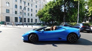 Vajna Timea Lamborghini Huracán LP610-4 Spyder brutal exhaust/revs sound