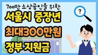 서울시 중장년 소상공인 , 최대300만원 정부지원금