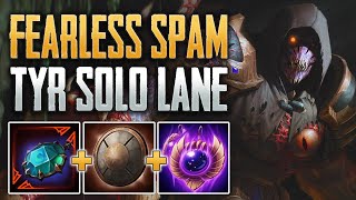 SPAMMING FEARLESS WITH 60% COOLDOWN! Tyr Solo Gameplay (SMITE Conquest)