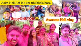 Holi Vlog 2024 | Awesome Holi video 2024 | Village Holi vlog video | Pakhanjur Holi video 2024