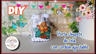 Como hacer PORTA CHUPETE DE TELA. Canastilla o regalitos de bebe, parte 4. Super fácil