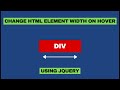 Change HTML Element Width On Hover Using JQuery [ .animate method() ]