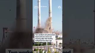Rescuers used explosives to reach workers trapped at a collapsed industrial facility
