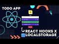 React Todo App with Hooks and Local Storage. Create, Edit, Delete Todos