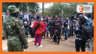 Commotion at DCI HQs, Nairobi, as police use teargas in attempt to disperse Maina Njenga supporters