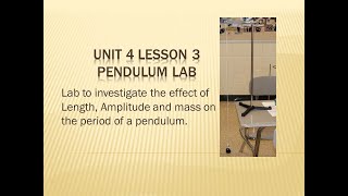 Physics 20 | Pendulum Lab