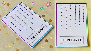 Easy EID MUBARAK Card⭐️🌙DIY White paper Eid Mubarak Greeting card😍 last minute Eid card/decoration