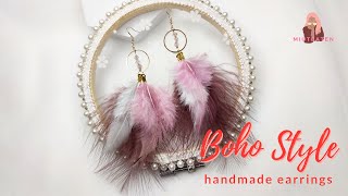 DIY Dreamcatcher Earrings l BOHO Style l  捕梦网耳环手作