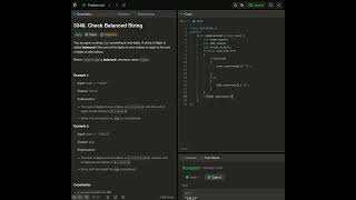 Leetcode 3340 Balanced String Check | C++ Solution