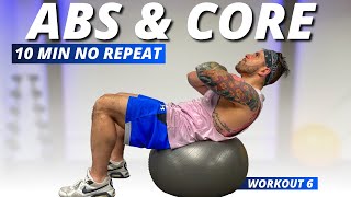 10 Exercises Ab \u0026 Core workout at home follow along | No Repeat | Zeus Fitness Abs