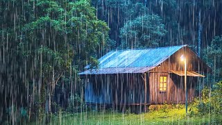 Deep Sleep Instantly With Heavy Rain On Roof \u0026 Thunder | Relaxing Rain Sounds For Sleep, Meditation