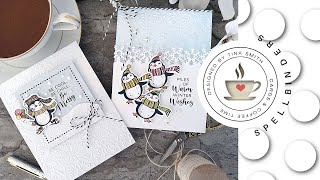 Cute Winter Penguin Cards |  Spellbinders Clear Stamp & Die Club Kit October 2023