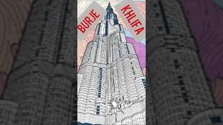 burj khlifa SONGHow to Draw Trick Art 3D Building on Line Paper how to fill colour learning this 💟💟💟