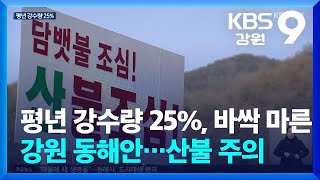 평년 강수량 25%, 바싹 마른 강원 동해안…산불 주의 / KBS  2025.02.14.