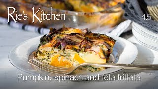 Pumpkin, spinach and feta frittata