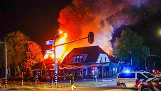 Grote uitslaande brand in restaurant aan Rijksweg in Schaijk