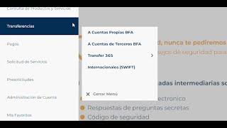 Nueva BFA en Línea- Inicio de sesión