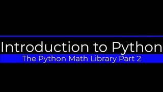 Python Math Library Functions