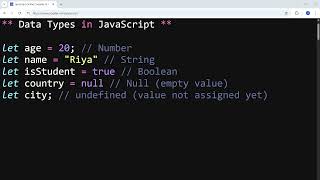 Data Types in JavaScript - Day 3