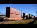 huge lashup on a big cn stack train 121 w bc cowl 2 test cars u0026 dpu thru downtown moncton nb